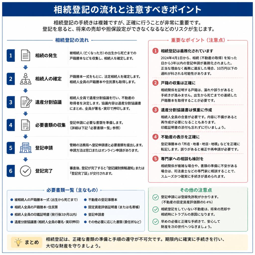 相続登記の手続きと注意点