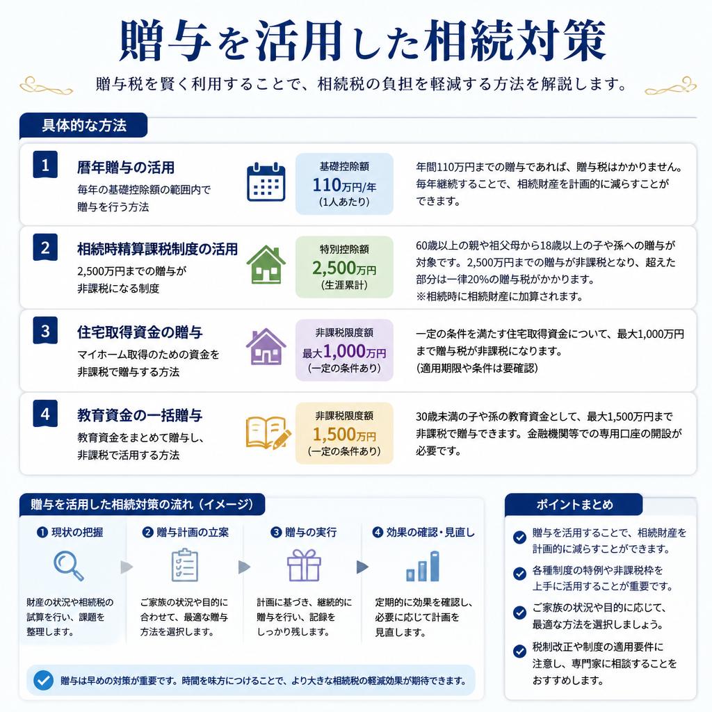 相続対策の基本：贈与税の活用法