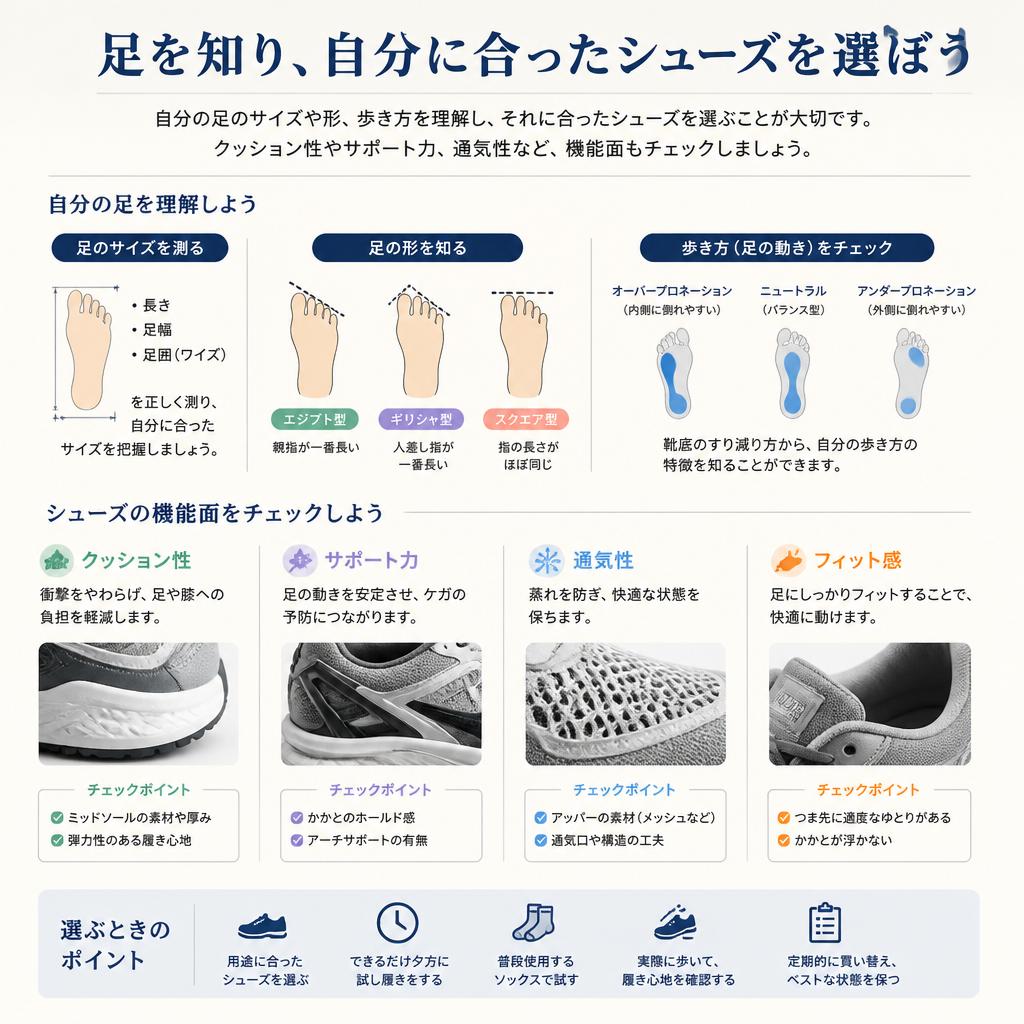 選び方のポイント！自分に合ったシューズを見つけるために