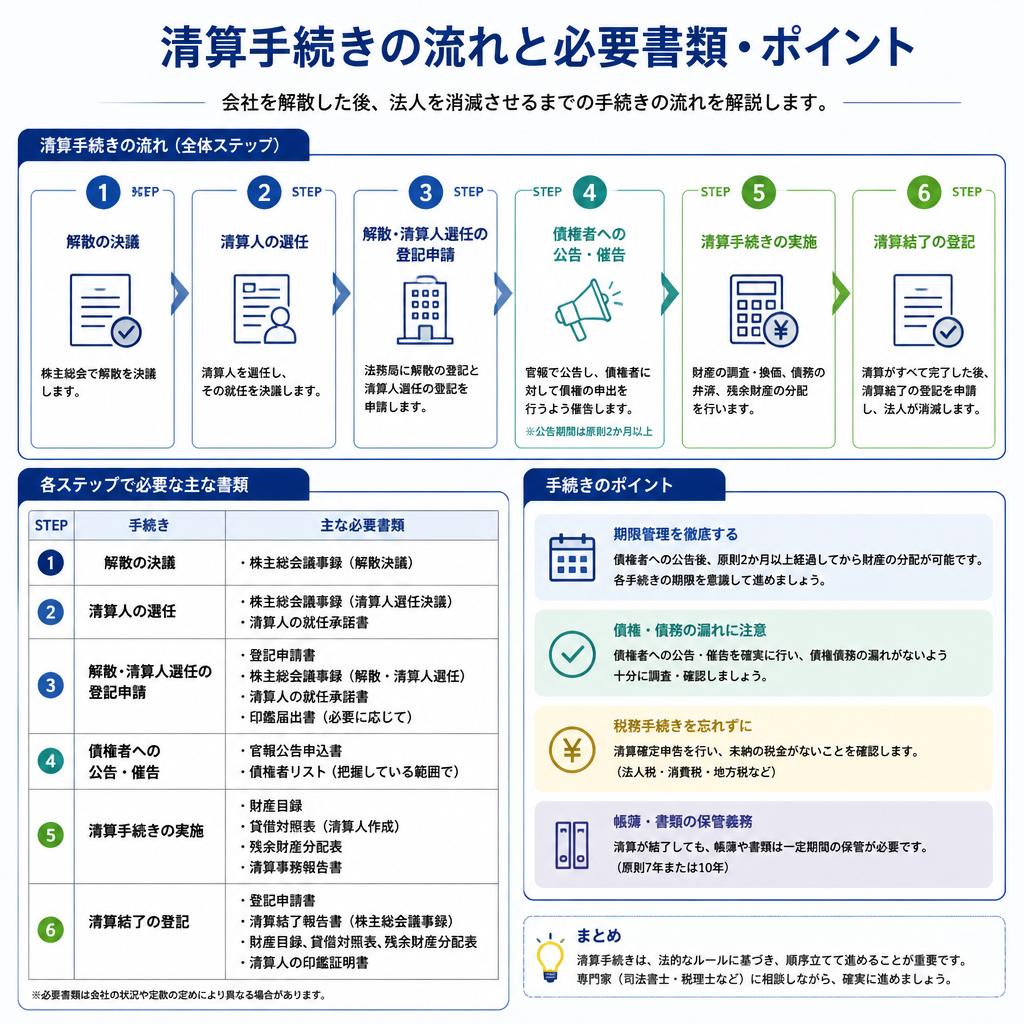 清算手続きの流れとポイント