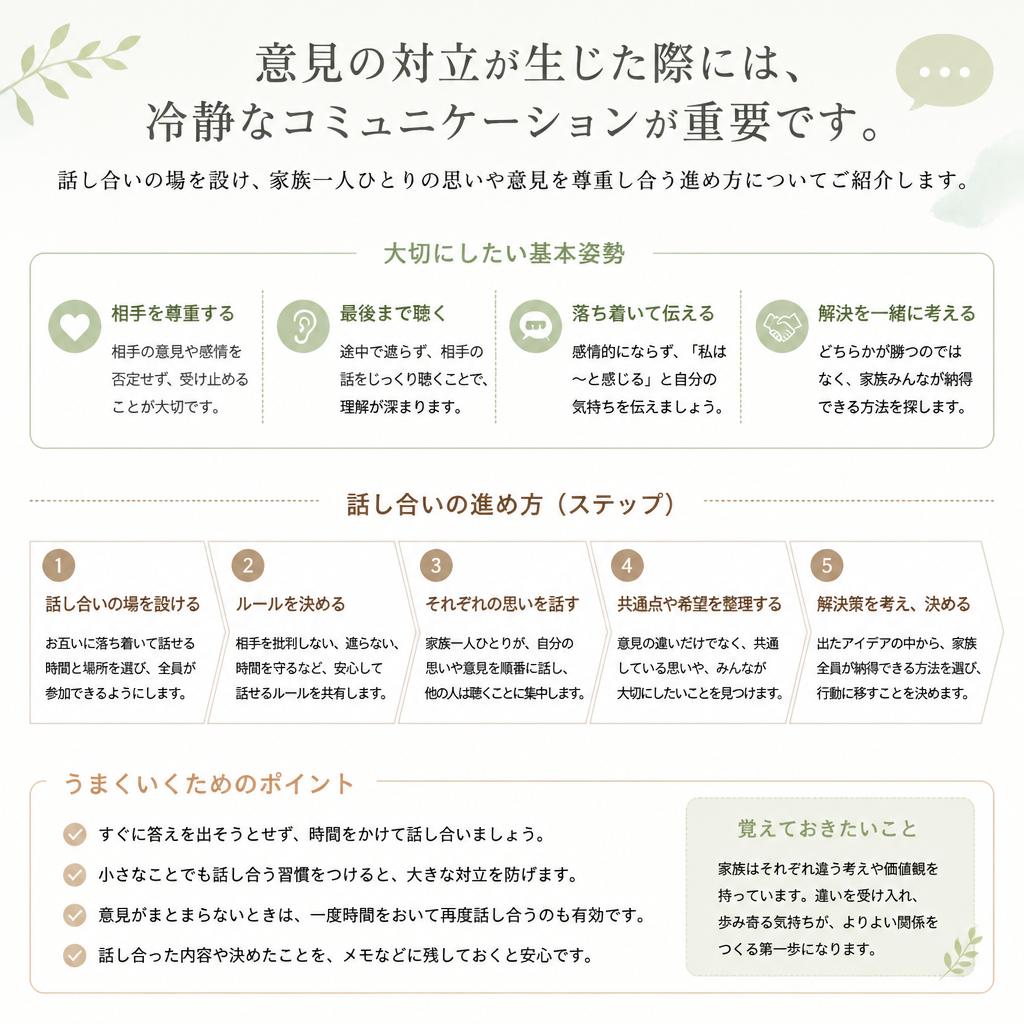 2. 家族の意見を尊重するための話し合いの進め方