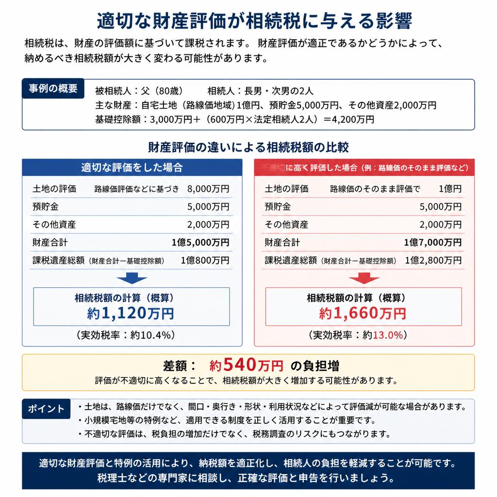財産評価が相続税に与える影響