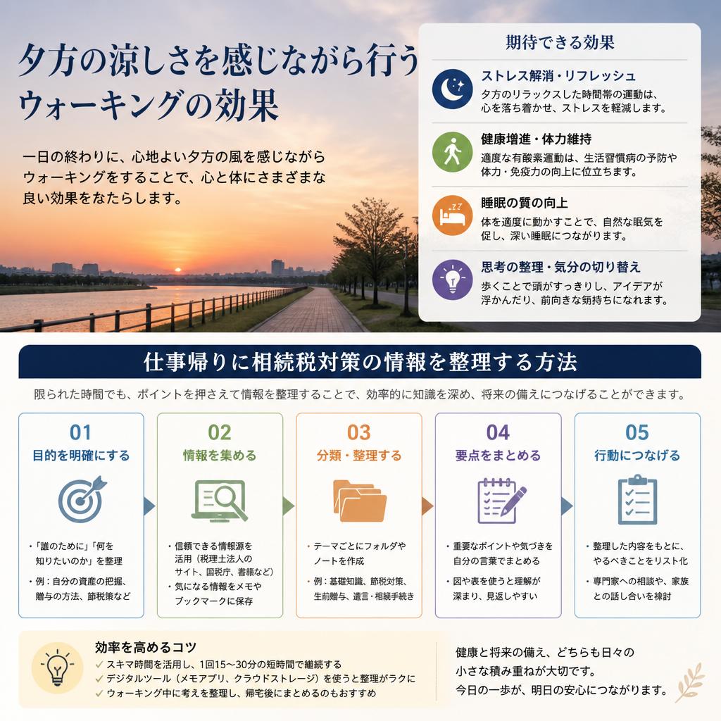 夕方のウォーキングの魅力