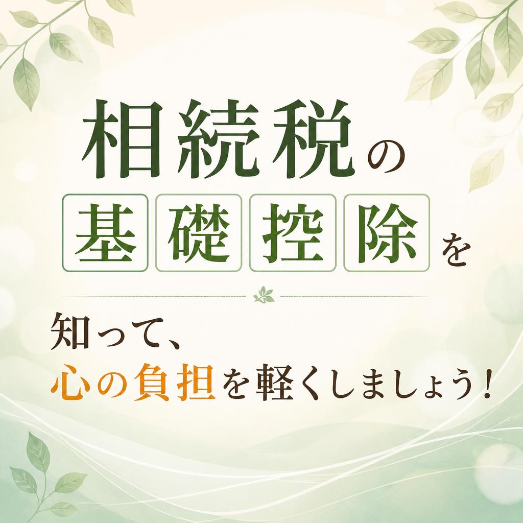 相続税の基礎控除を知って、心の負担を軽くしましょう！