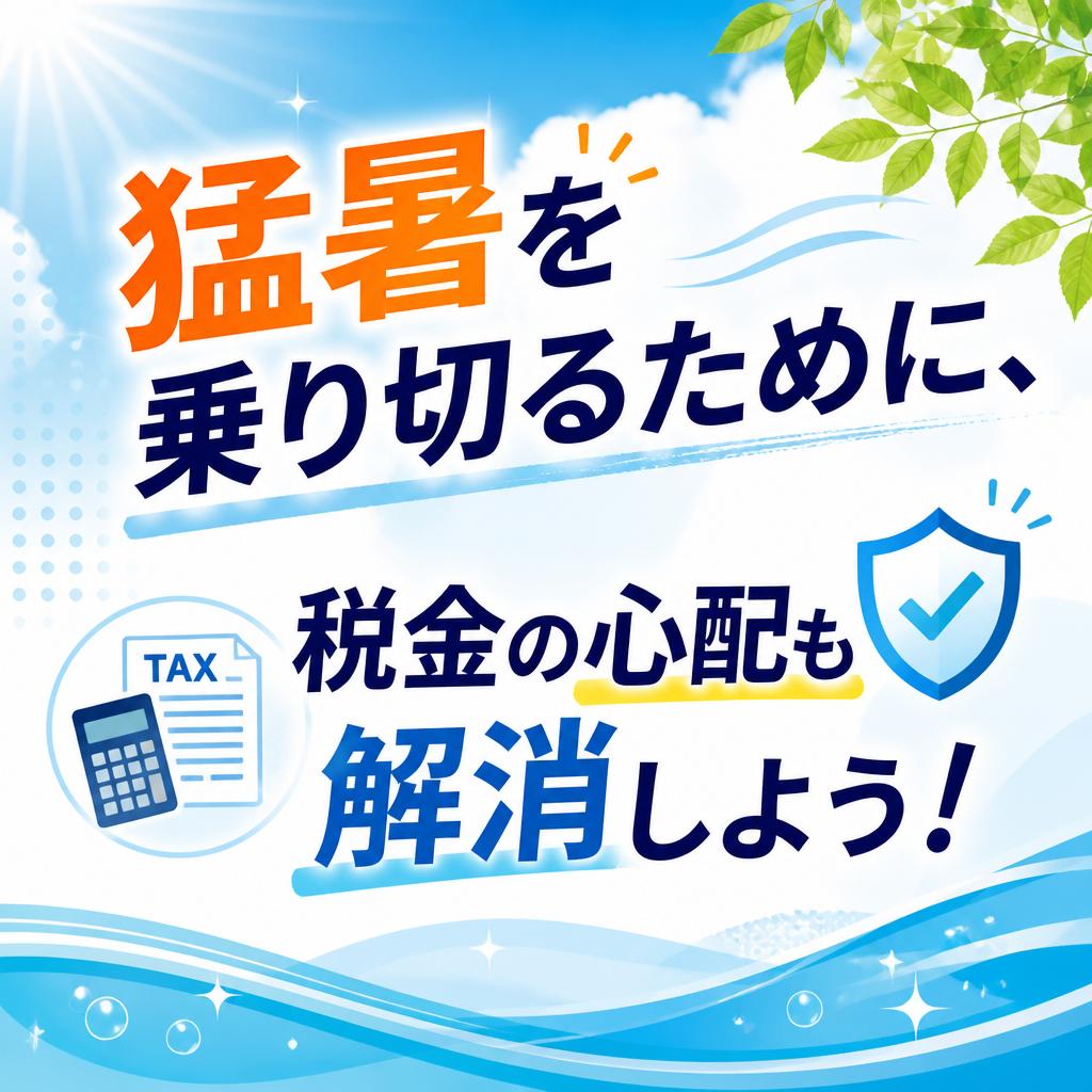 猛暑を乗り切るために、税金の心配も解消しよう！