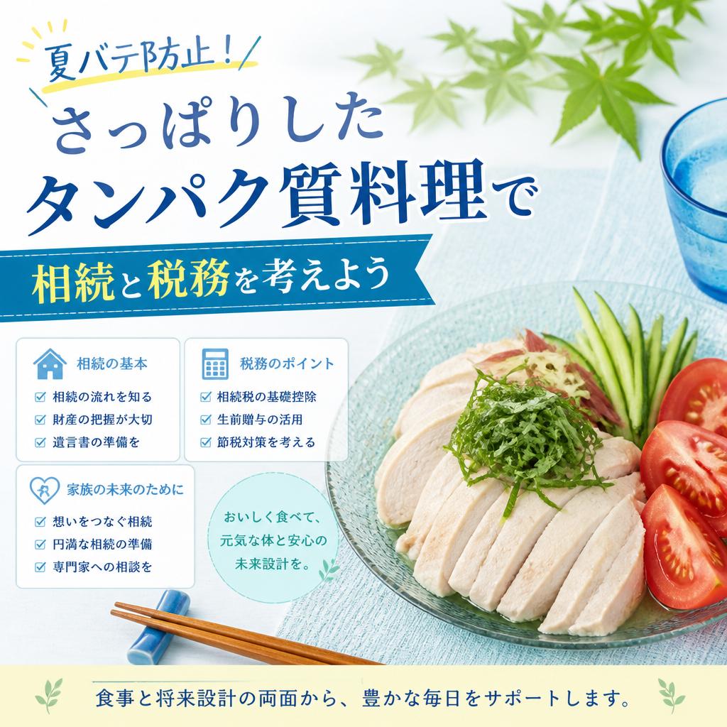 夏バテ防止！さっぱりしたタンパク質料理で相続と税務を考えよう