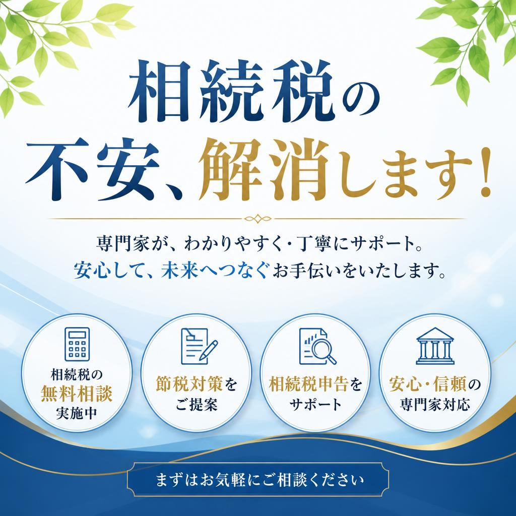 相続税の不安、解消します！