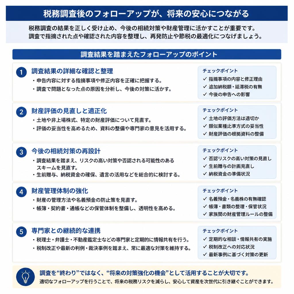 すでに税務調査を受けた方へのフォローアップ